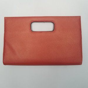 Red Faux Leather Clutch